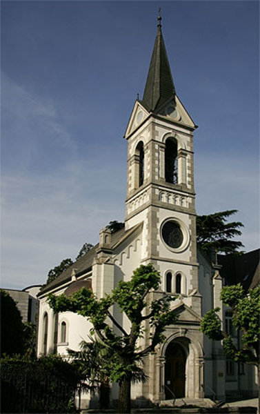 The Swiss Reformed Church in Bellinzona, Switzerland. 