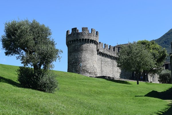 medeival castle tower in Bellinzona, Switzerland