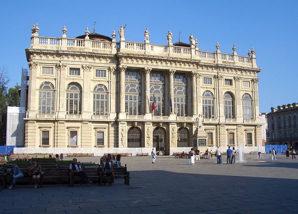 Façade of Palazzo Madama.  Turin, Italy.