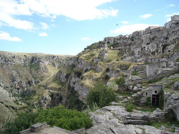 The cave home dwellings of Matera.