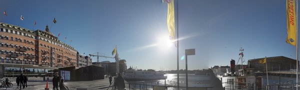 Off the pier, even in winter the sun is blinding