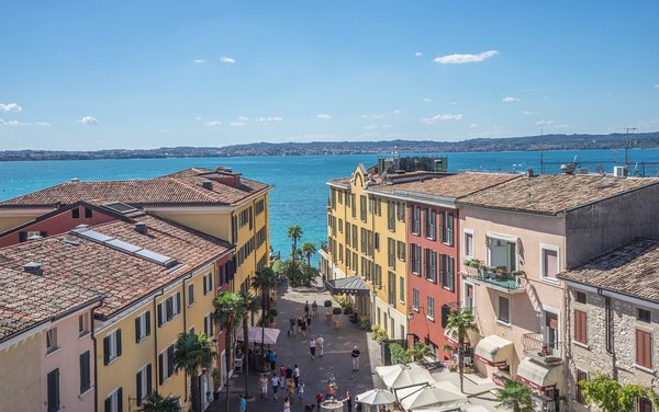 A most beautiful view over Lake Garda from the town of Garda, Italy.