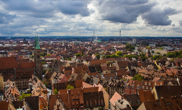 A view over the city of Nuremberg.