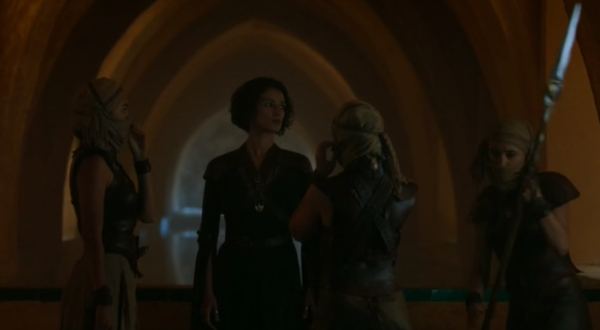 Ellaria Sand meet her Sand Snakes by what is known inside the palace as, the Maria de Padilla's bath